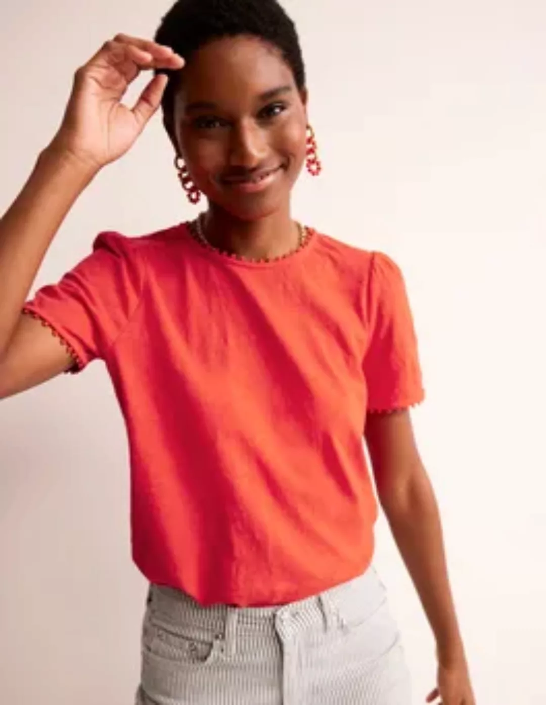 Ali T-Shirt aus Jersey Damen Boden, Flame Scarlet günstig online kaufen