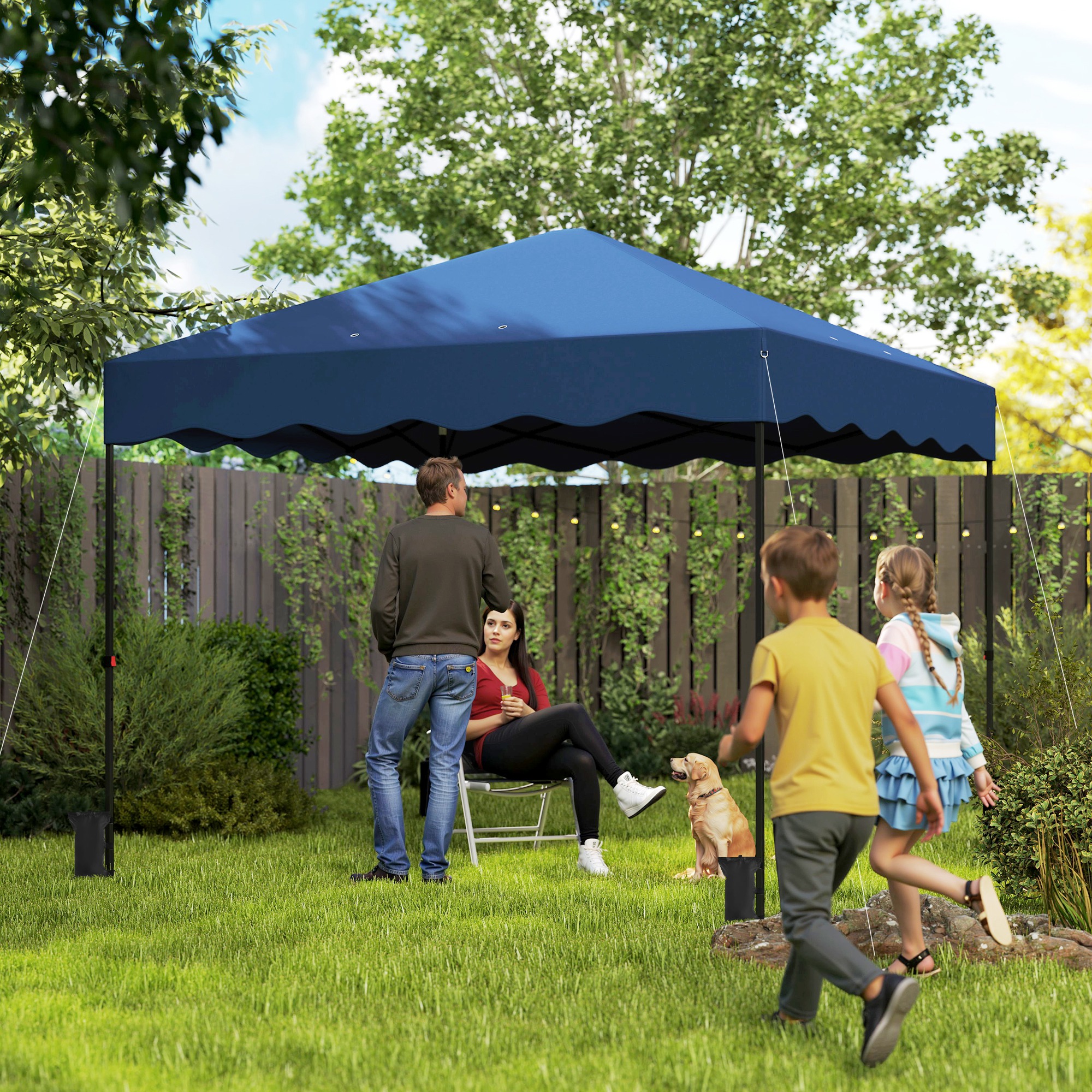 Outsunny Pavillon ca.3x3m, wasserabweisend Stabil Winterfest Pop-up Faltpav günstig online kaufen