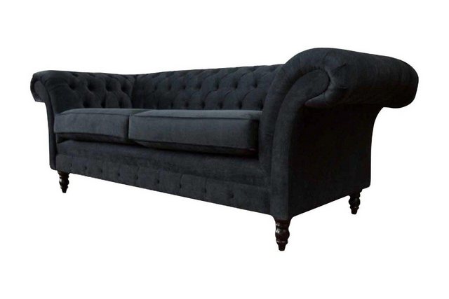 JVmoebel Sofa Chesterfield Grau Neu Dreisitzer Stoff Design Couchen Polster günstig online kaufen