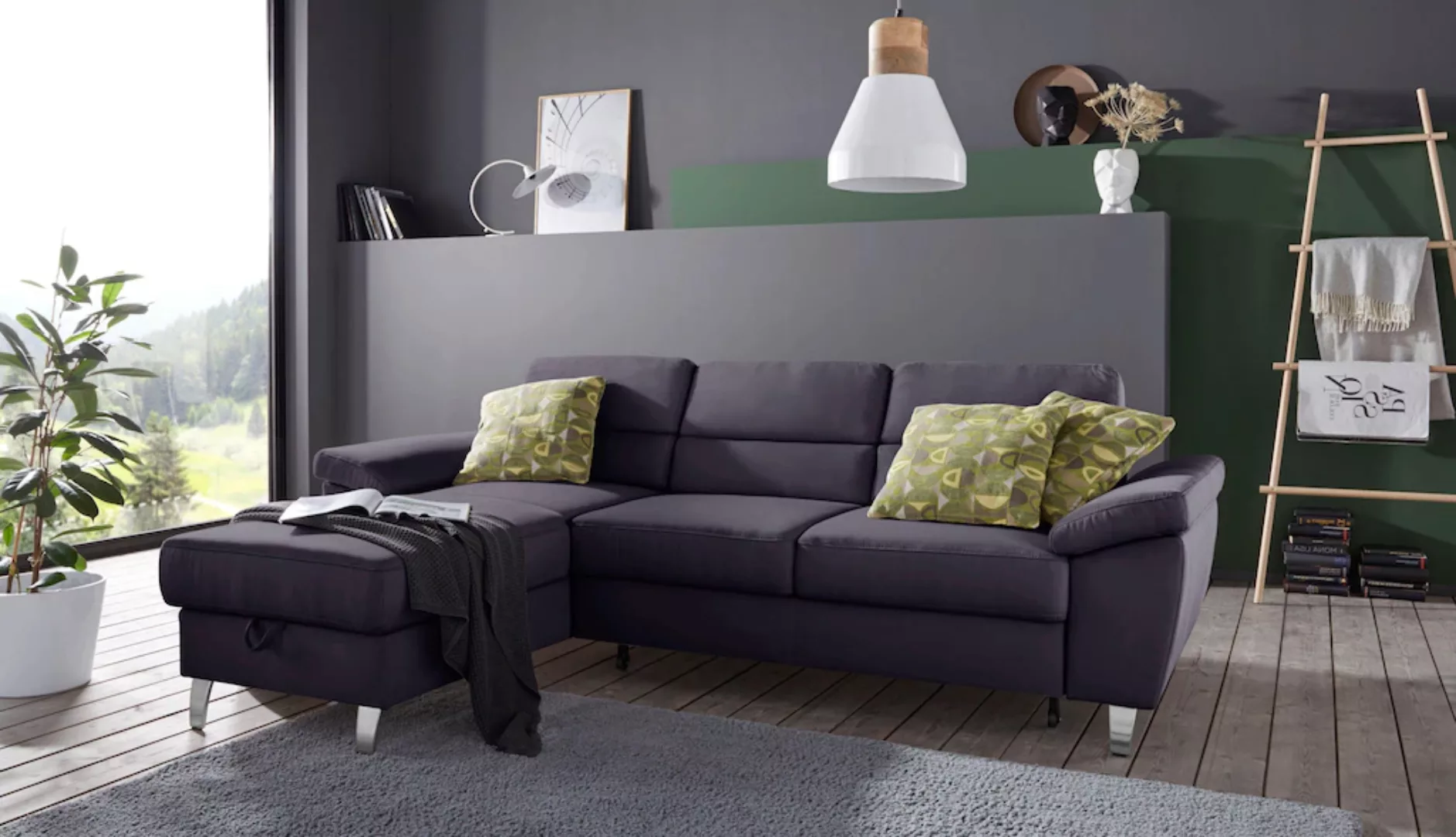 sit&more Ecksofa »Sorano L-Form«, wahlweise mit Bettfunktion und Bettkasten günstig online kaufen
