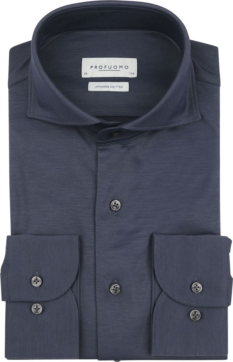 Profuomo Japanese Knitted Hemd Denim Navy - Größe 42 günstig online kaufen