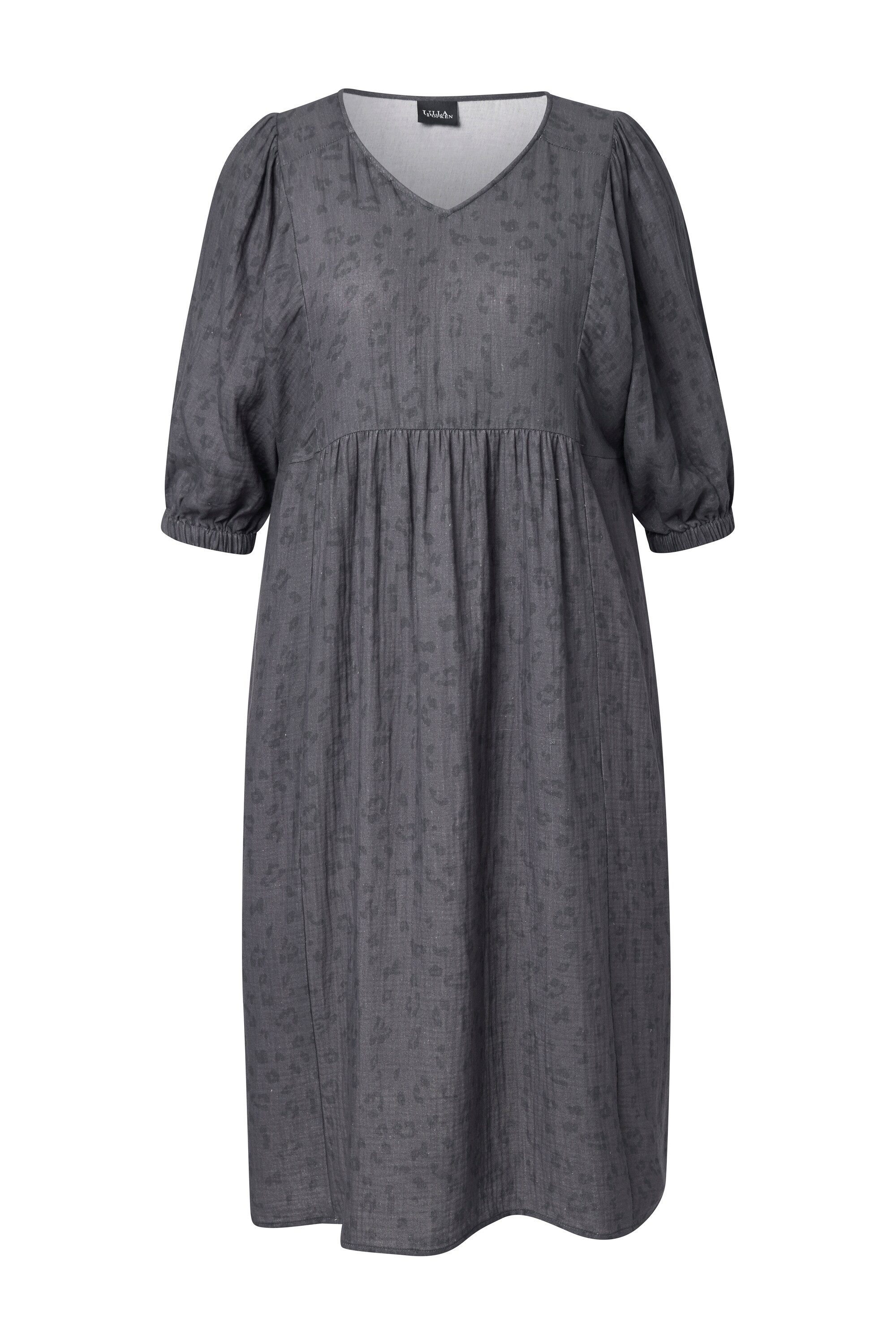 Ulla Popken Jerseykleid Musselin-Midikleid A-Linie V-Ausschnitt günstig online kaufen