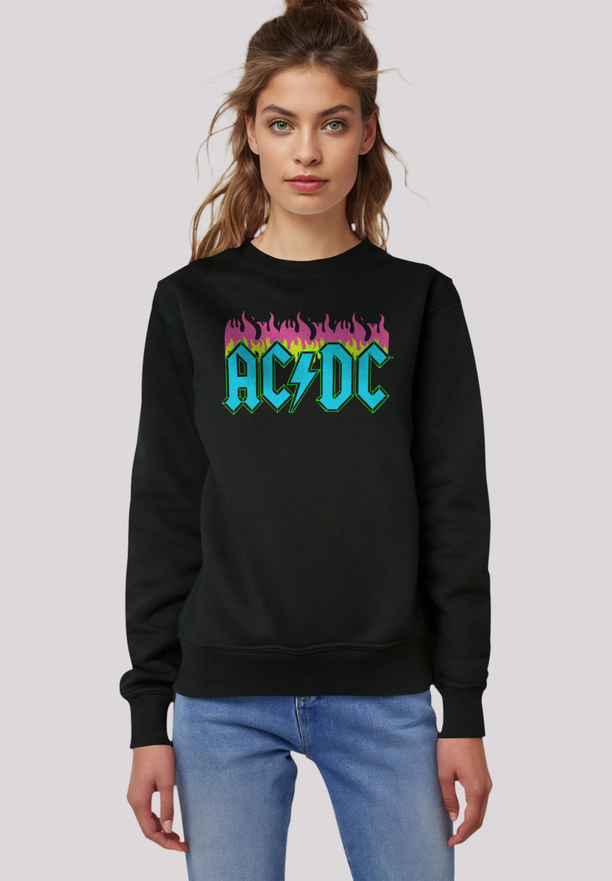 F4NT4STIC Sweatshirt "ACDC Neon Flames", Premium Qualität günstig online kaufen