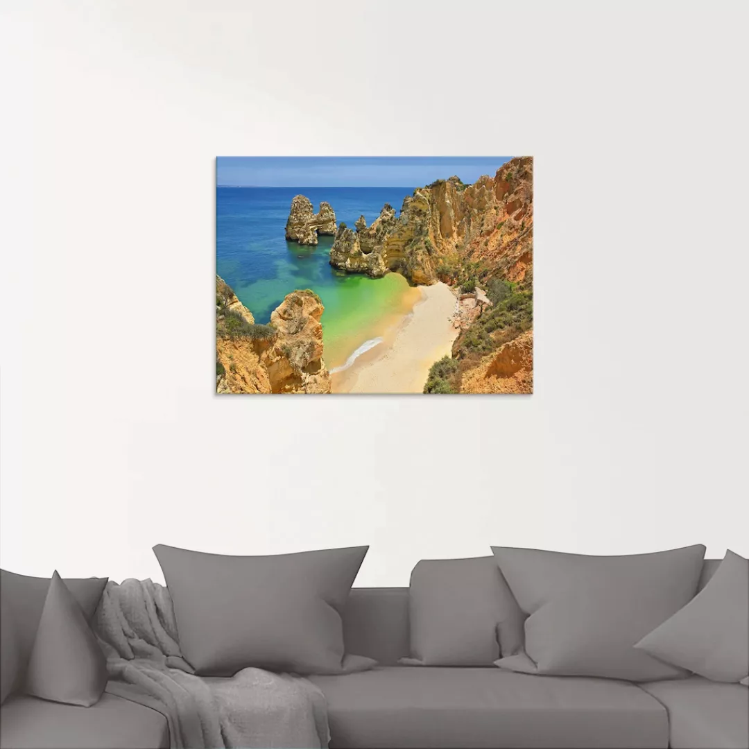 Artland Glasbild »Farbige Algarveküste«, Strand, (1 St.), in verschiedenen günstig online kaufen