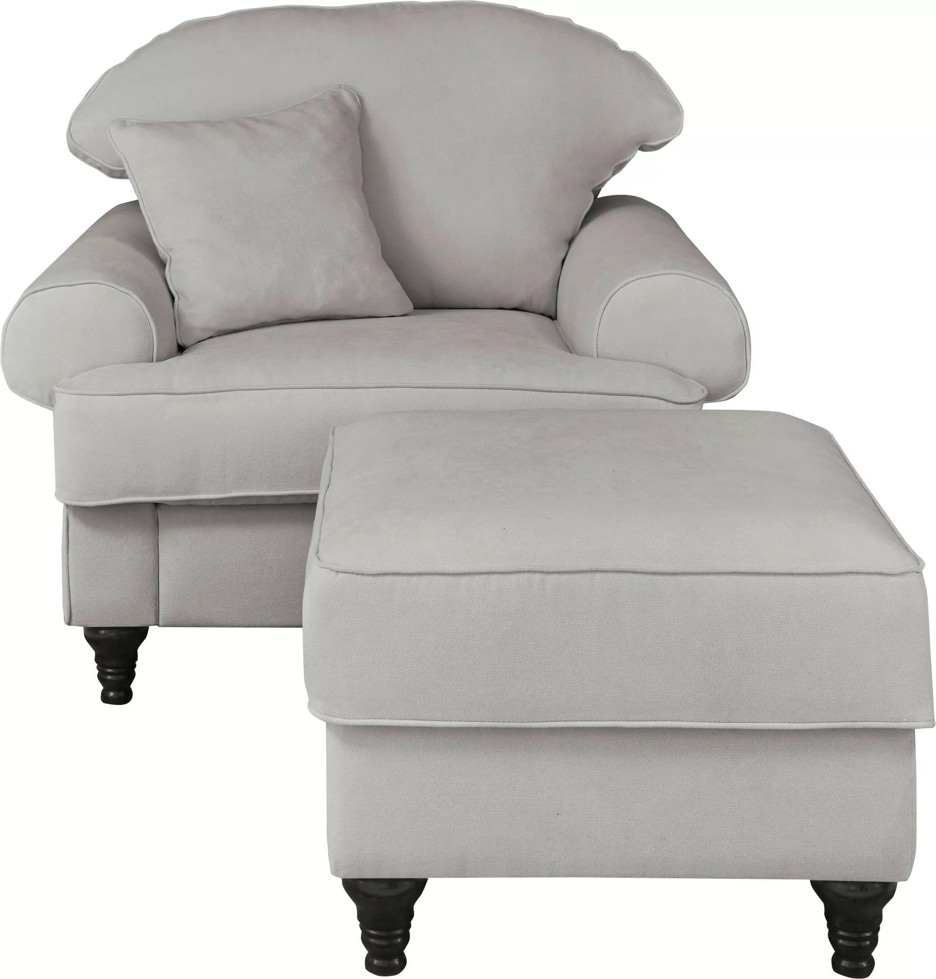 Home affaire Sessel »WESTMINSTER«, (Set, 2 St., 1Sessel, 1 Hocker), mit Fed günstig online kaufen