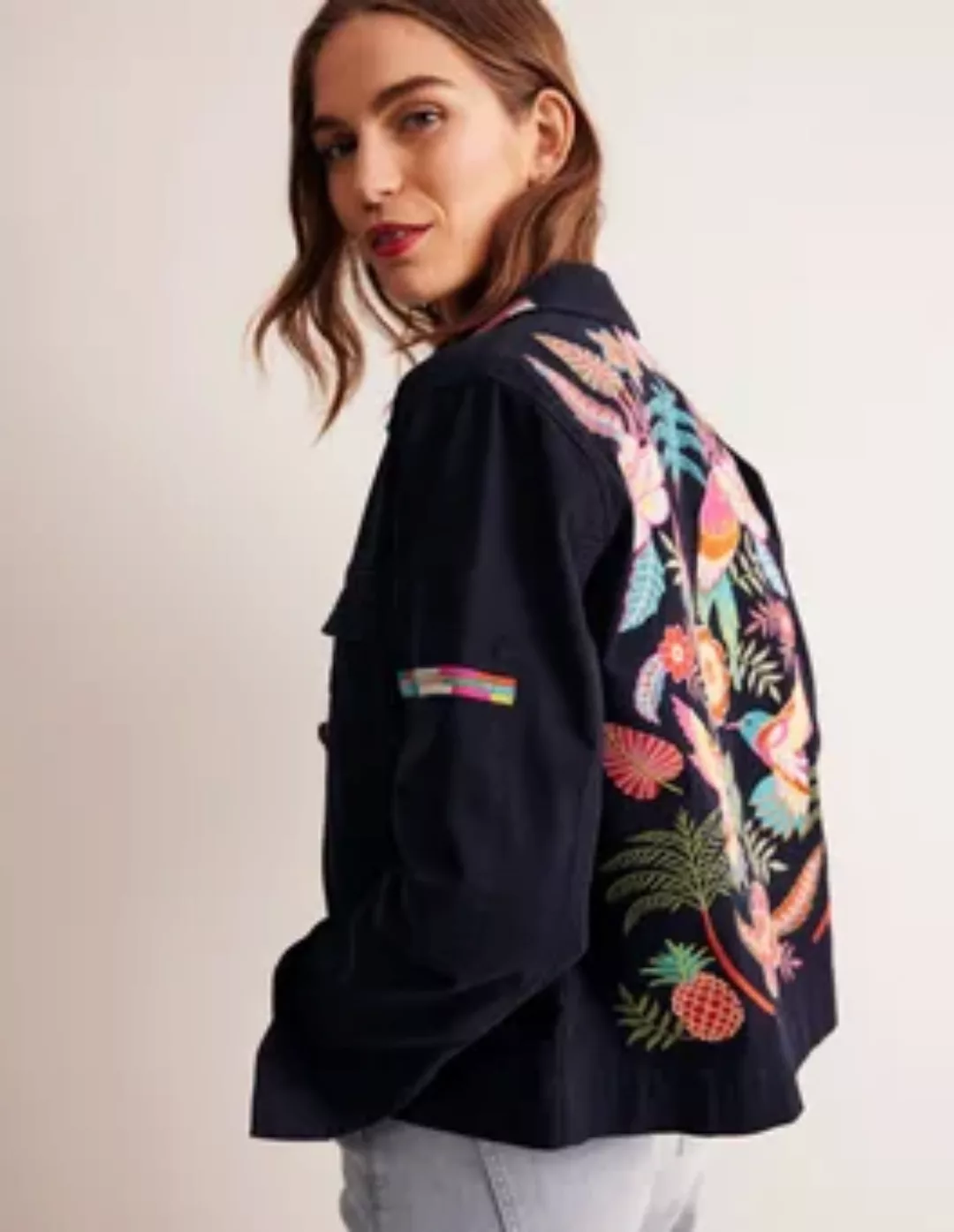 Islington Bestickte Jacke Damen Boden, Marineblau günstig online kaufen