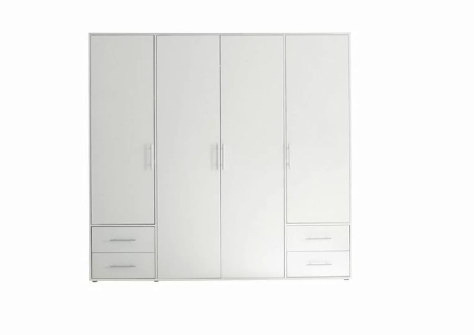 möbelando Kleiderschrank Valencia (BxHxT: 206x195x60 cm) in Weiß mit 4 Schu günstig online kaufen