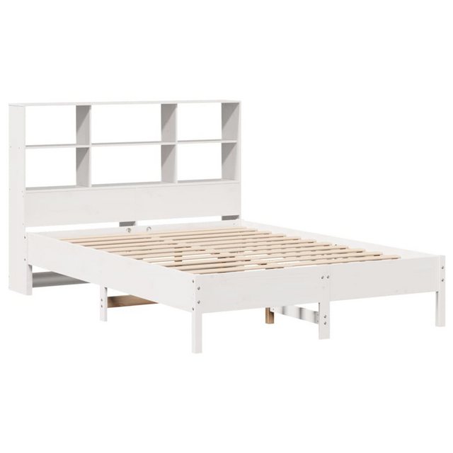 vidaXL Bett Massivholzbett mit Regal ohne Matratze Weiß 135x190 cm Kiefer günstig online kaufen