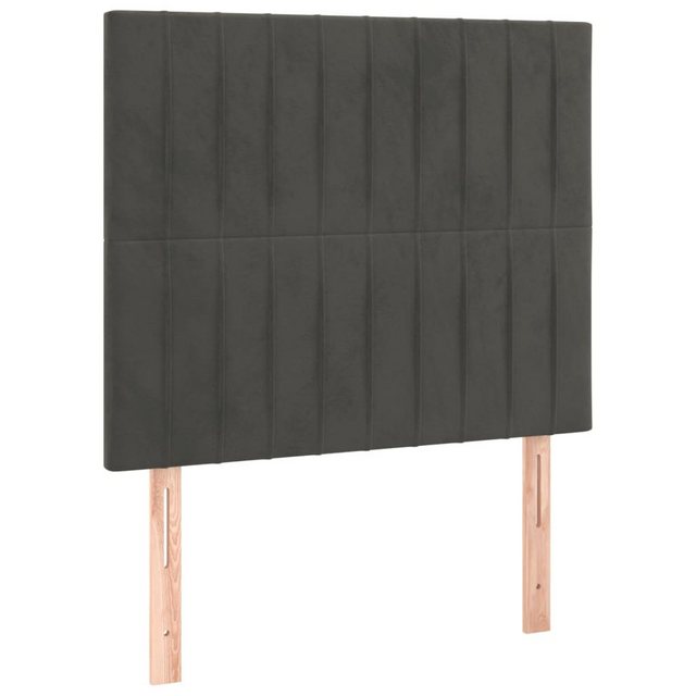 vidaXL Bett, Kopfteile 2 Stk. Dunkelgrau 80x5x78/88 cm Samt günstig online kaufen