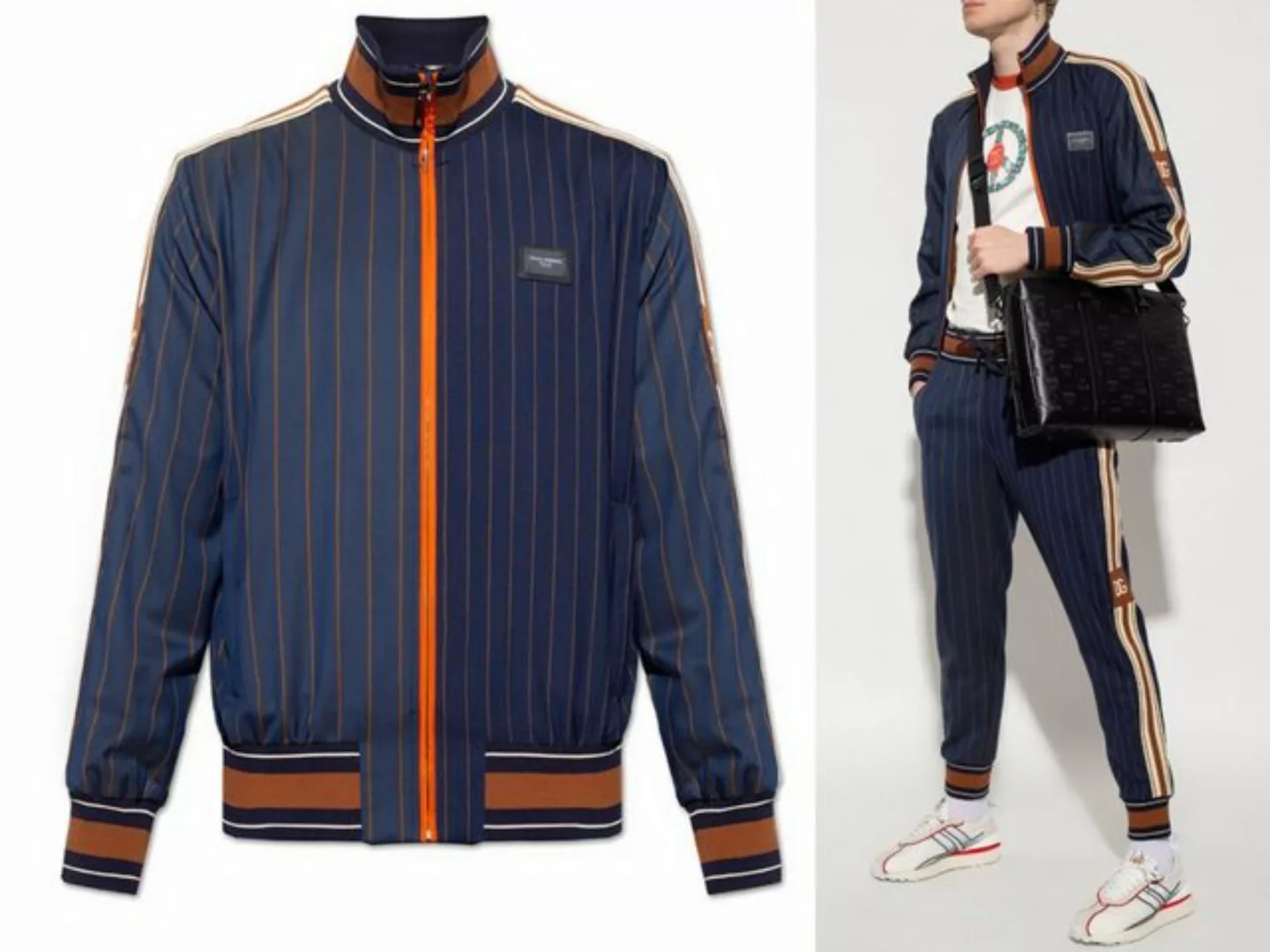 DOLCE & GABBANA Winterjacke DOLCE & GABBANA Wool Pinstripe Jacket Stripes L günstig online kaufen