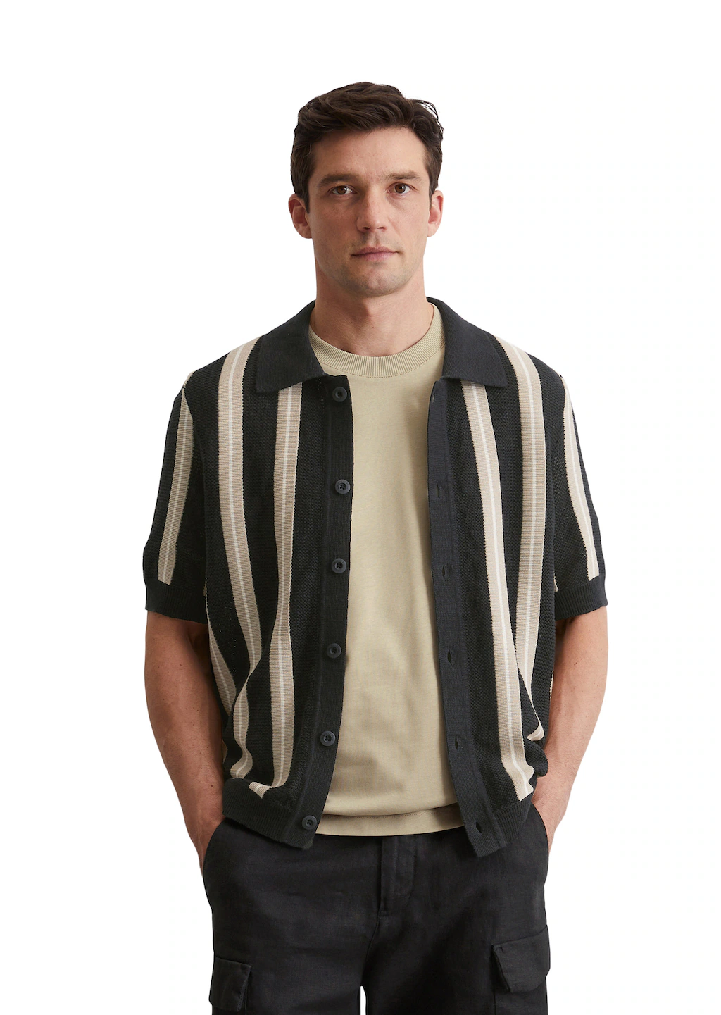 Marc OPolo Cardigan "aus Bio-Baumwoll-Leinen-Mix" günstig online kaufen
