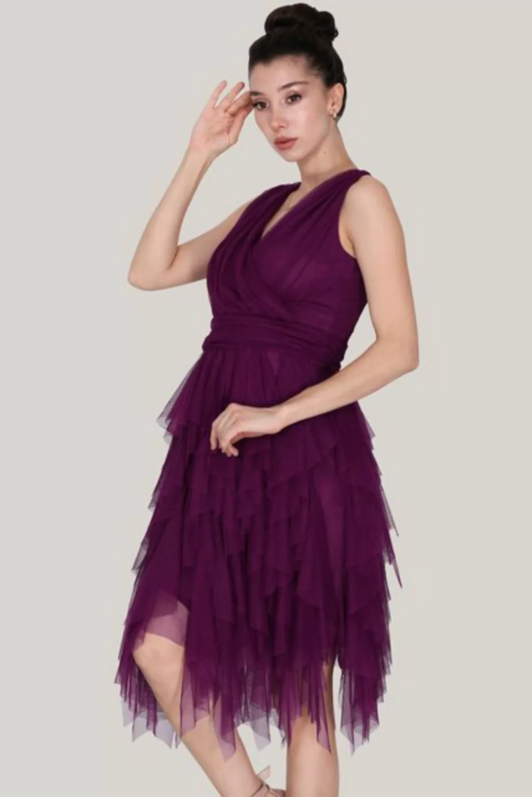 Modabout Abendkleid Damen Midikleid Sommerkleid mit Schulterfrei - NELB0063 günstig online kaufen