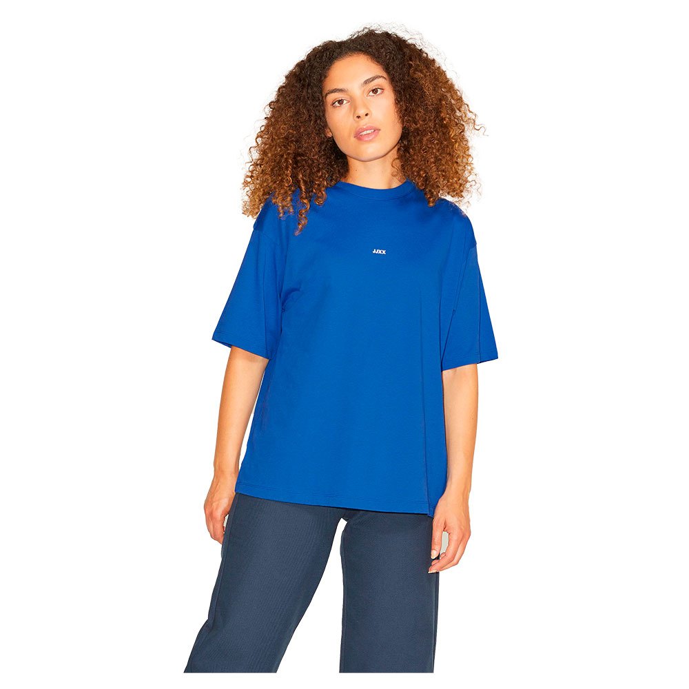 Jjxx Andrea Loose Every Logo Kurzarm T-shirt XS Blue Iolite / Print White L günstig online kaufen