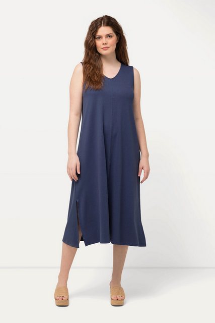 Ulla Popken Maxikleid Jersey-Midikleid V-Ausschnitt ärmellos günstig online kaufen