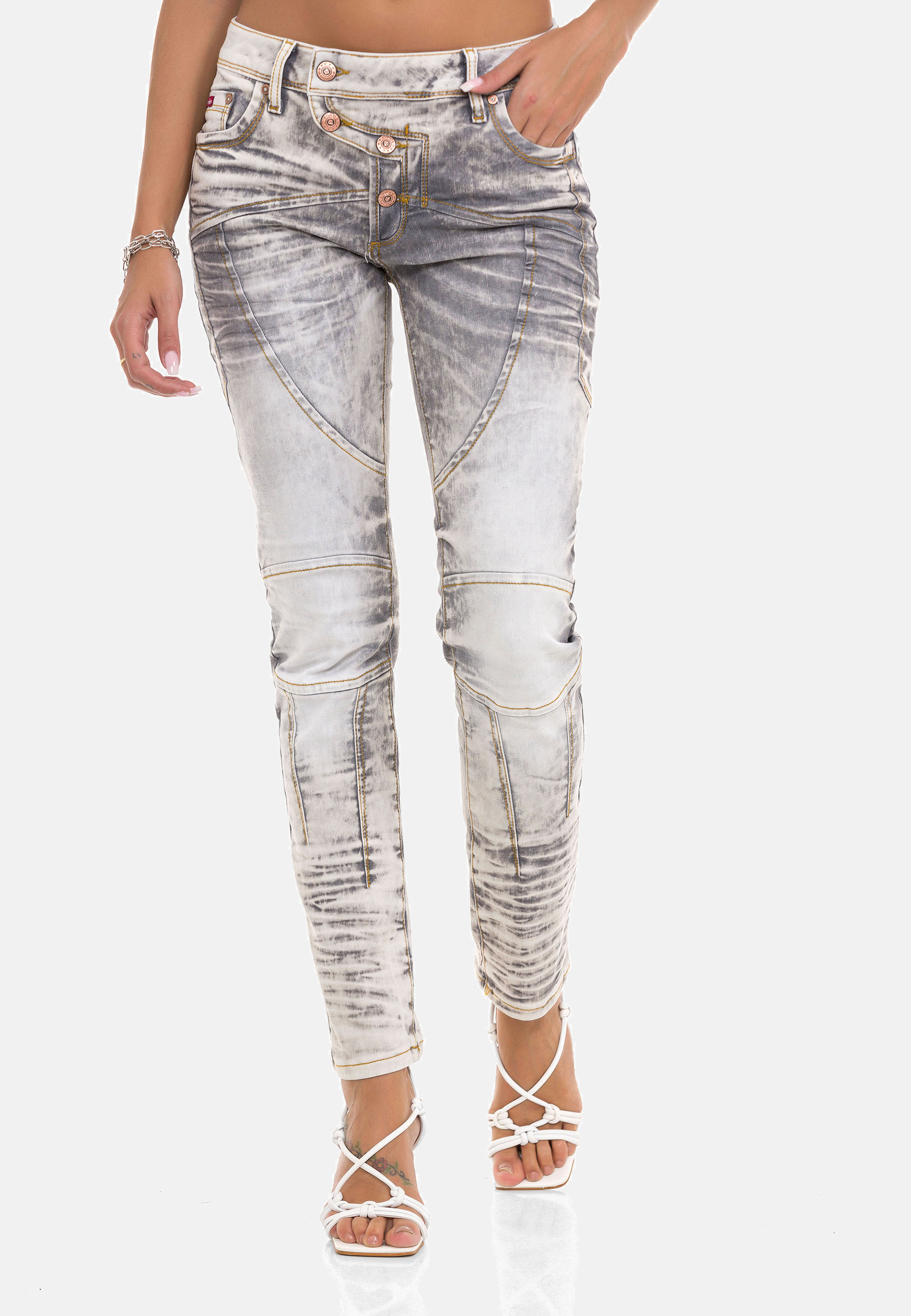 Cipo & Baxx Slim-fit-Jeans, mit trendigem Nahtverlauf günstig online kaufen