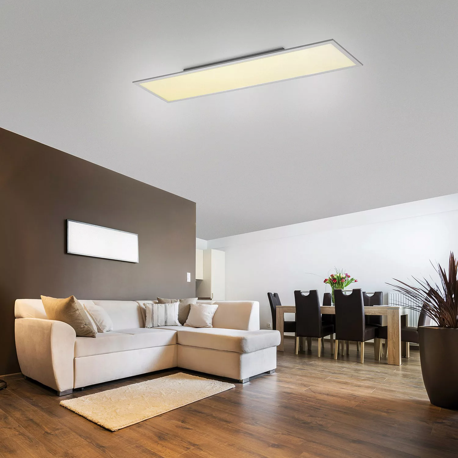 home24 LED-Deckenleuchte Flat Panel II günstig online kaufen