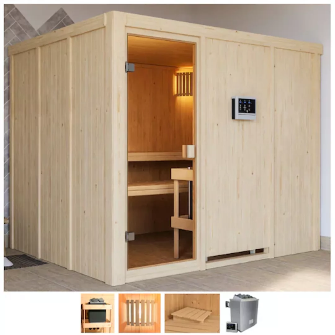 welltime Sauna »Nando«, 9-kW-Ofen mit ext. Steuerung günstig online kaufen