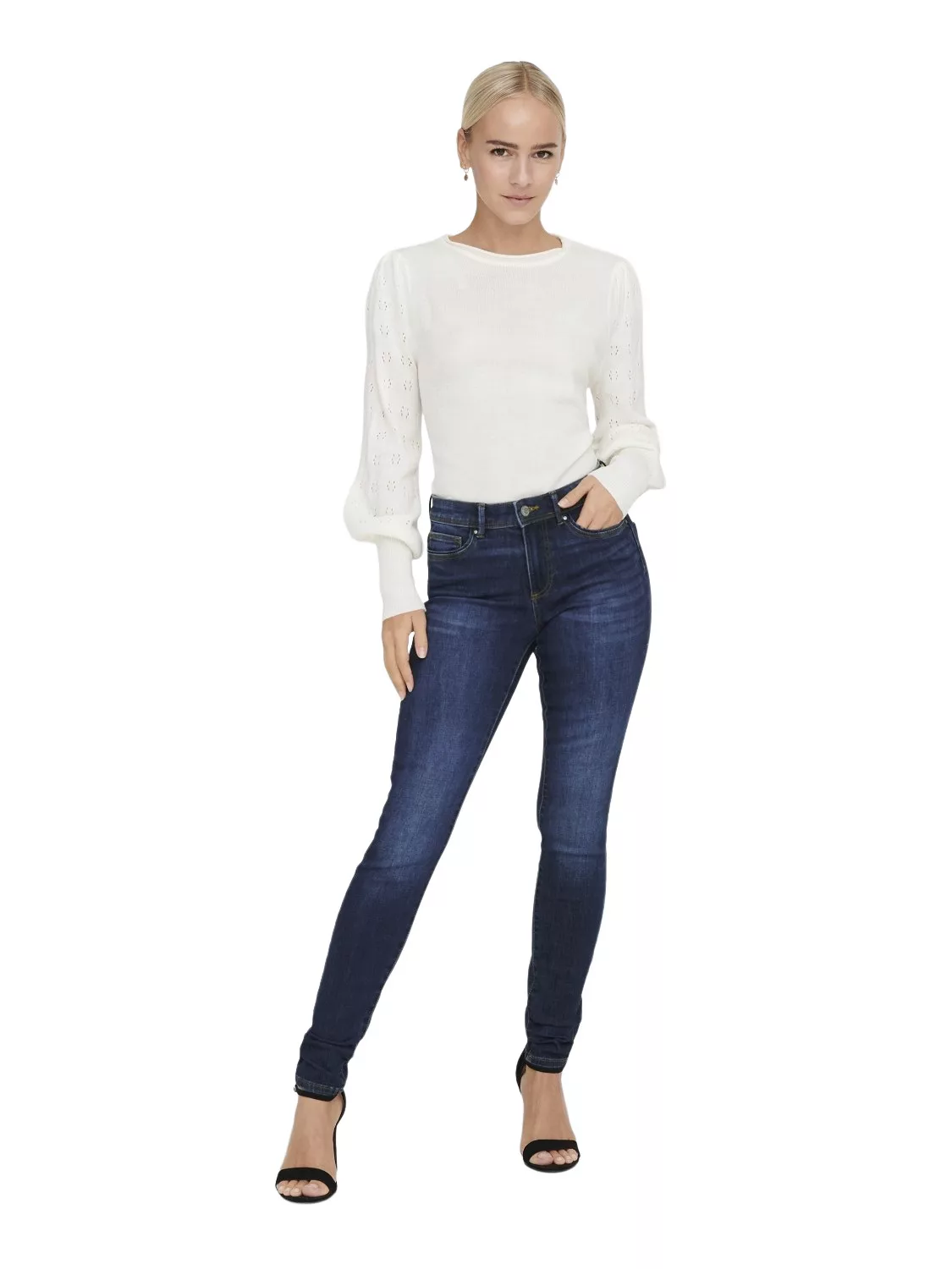 Only Damen Jeans ONLWAUW BJ581 Skinny Fit - Blau - Dark Blue Denim günstig online kaufen