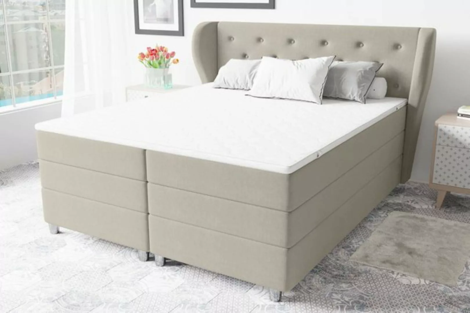 Stylefy Boxspringbett Helios (Schlafzimmerbett, Bett), 140/160/180 x 200 cm günstig online kaufen