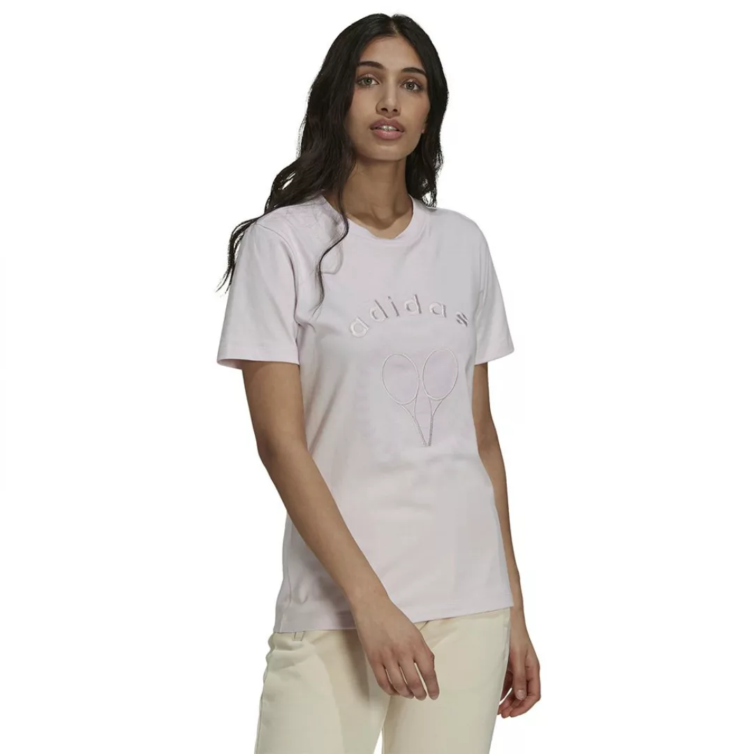 adidas Originals – Tennis Luxe – T-Shirt mit Logo in Perlmuttrosa günstig online kaufen