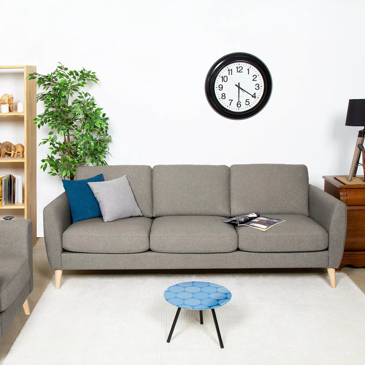 home24 Mørteens Sofa Kustavi 3-Sitzer Beige Polyester 225x80x86 cm (BxHxT) günstig online kaufen