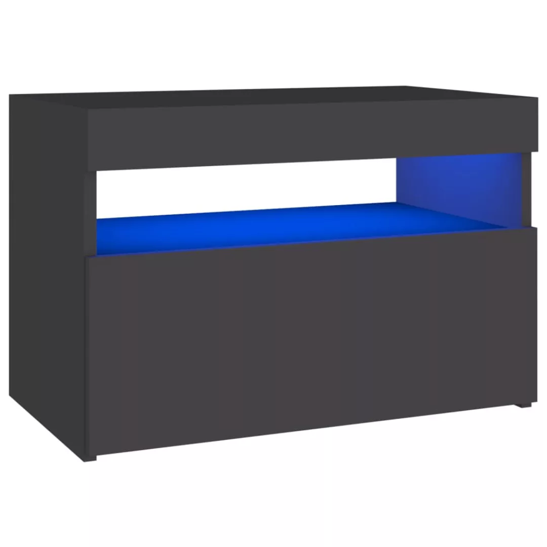 Nachttisch Mit Led-leuchten Grau 60x35x40 Cm Spanplatte günstig online kaufen
