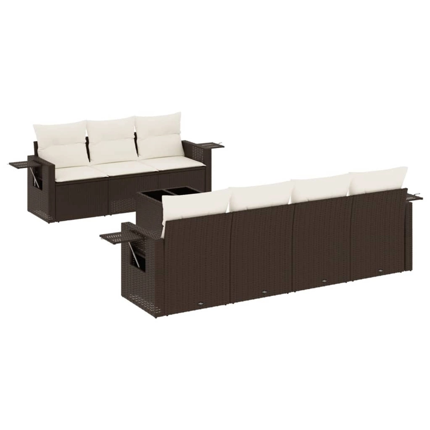 vidaXL 8-Tlg Garten-Sofagarnitur mit Kissen Braun Poly Rattan 3252270 günstig online kaufen