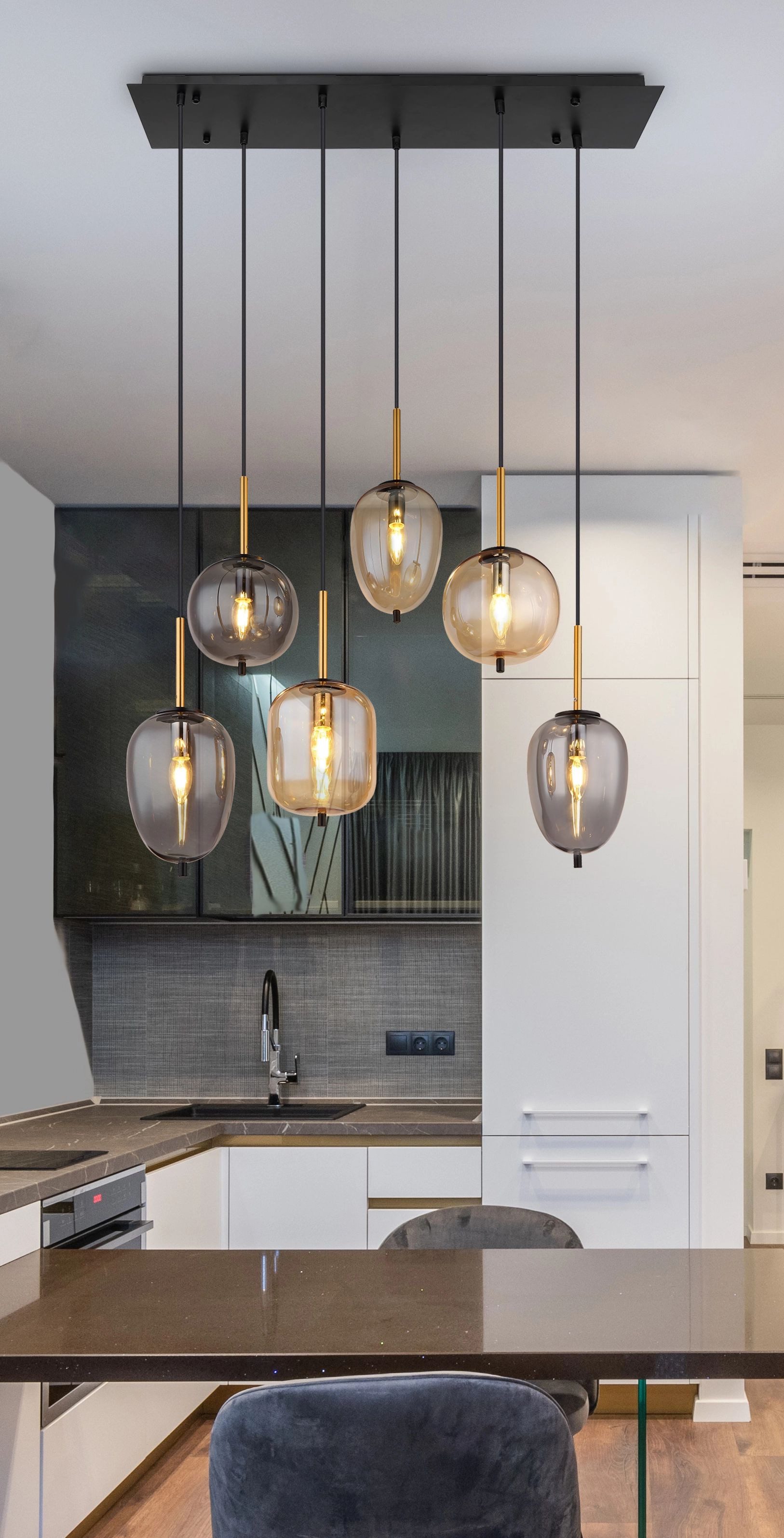 GLOBO LIGHTING Pendelleuchte BLACKY, ohne Leuchtmittel, günstig online kaufen