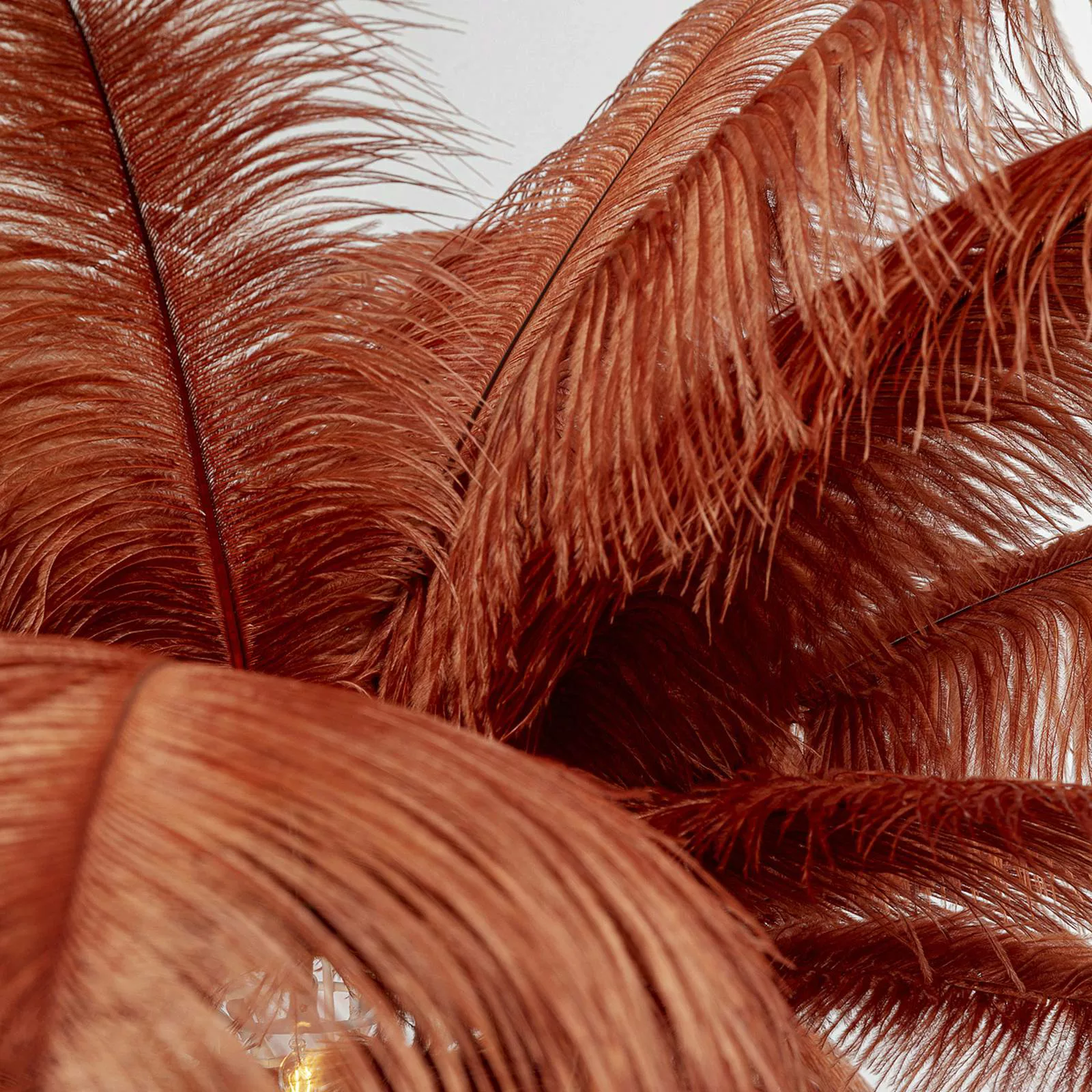 KARE Feather Palm Stehleuchte mit Federn, rostrot günstig online kaufen