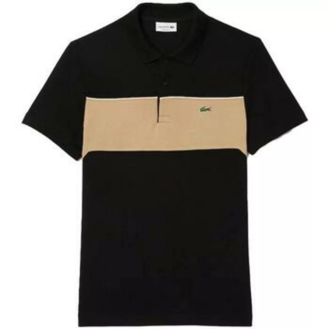 Lacoste  T-Shirts & Poloshirts Colour Block Polo Shirt Black/Beige günstig online kaufen