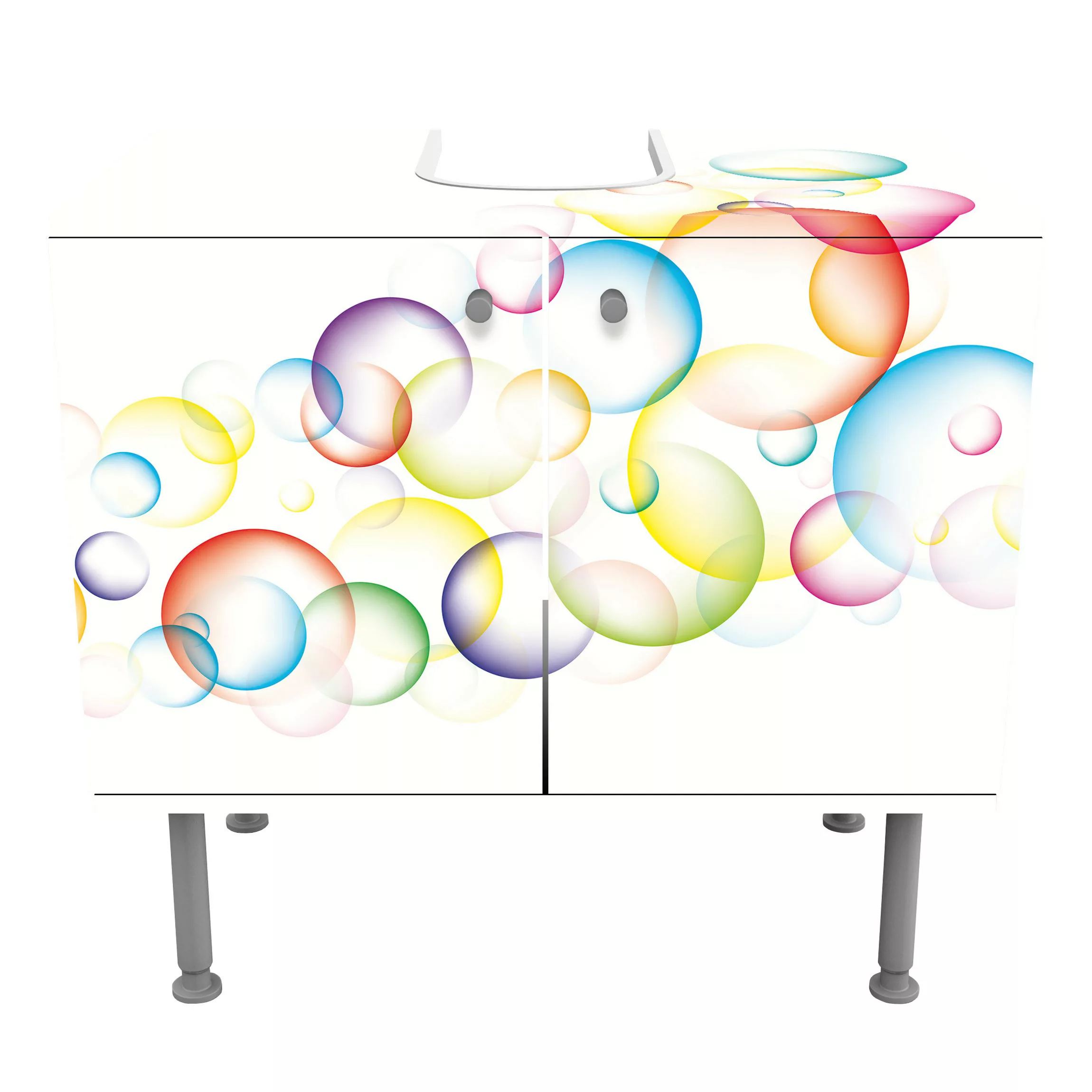 Waschbeckenunterschrank Kunstdruck Rainbow Bubbles günstig online kaufen