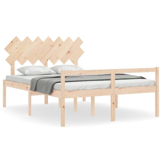 vidaXL Bett Seniorenbett mit Kopfteil Kingsize Massivholz günstig online kaufen