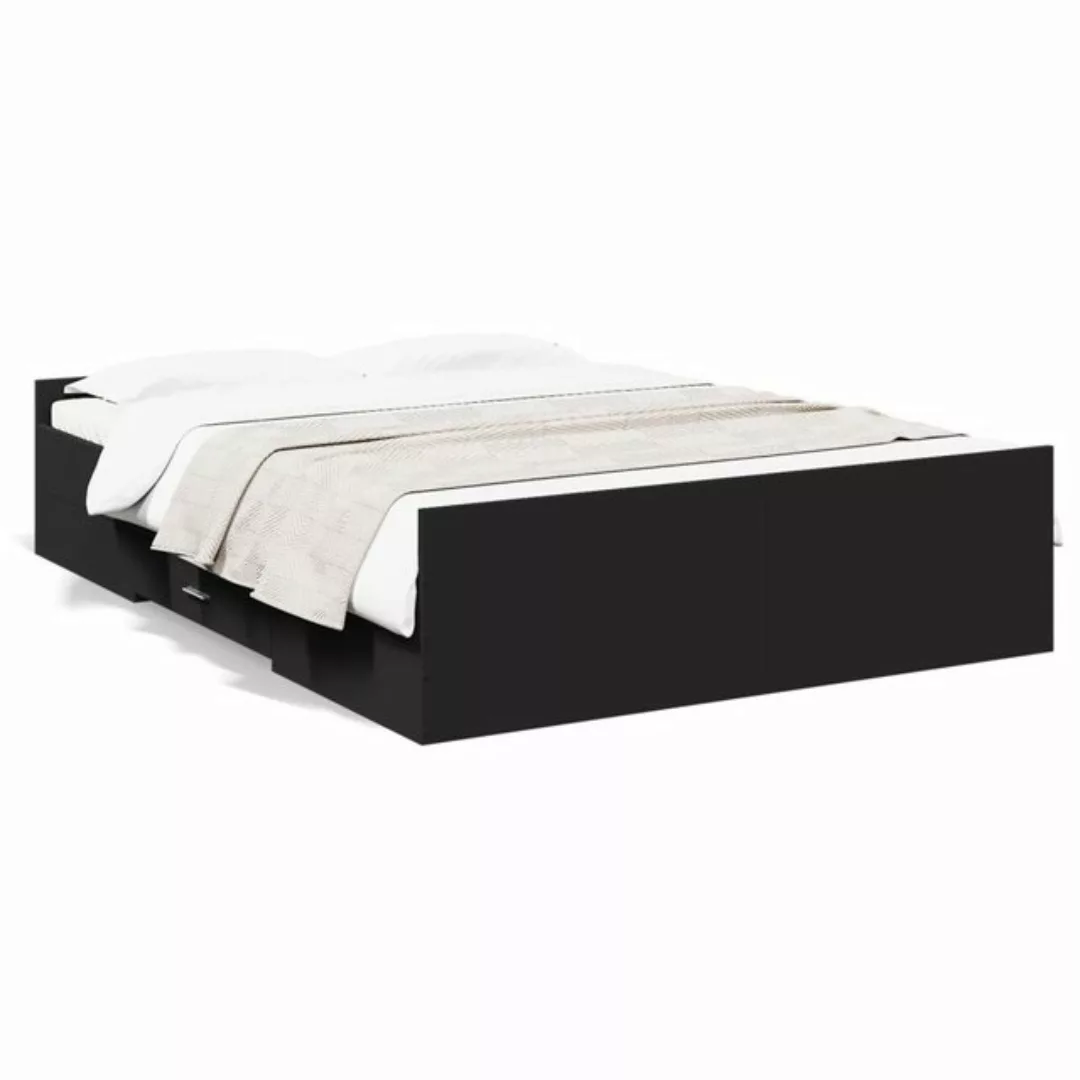 vidaXL Bett Bettgestell mit Schubladen Schwarz 120x190 cm Holzwerkstoff günstig online kaufen