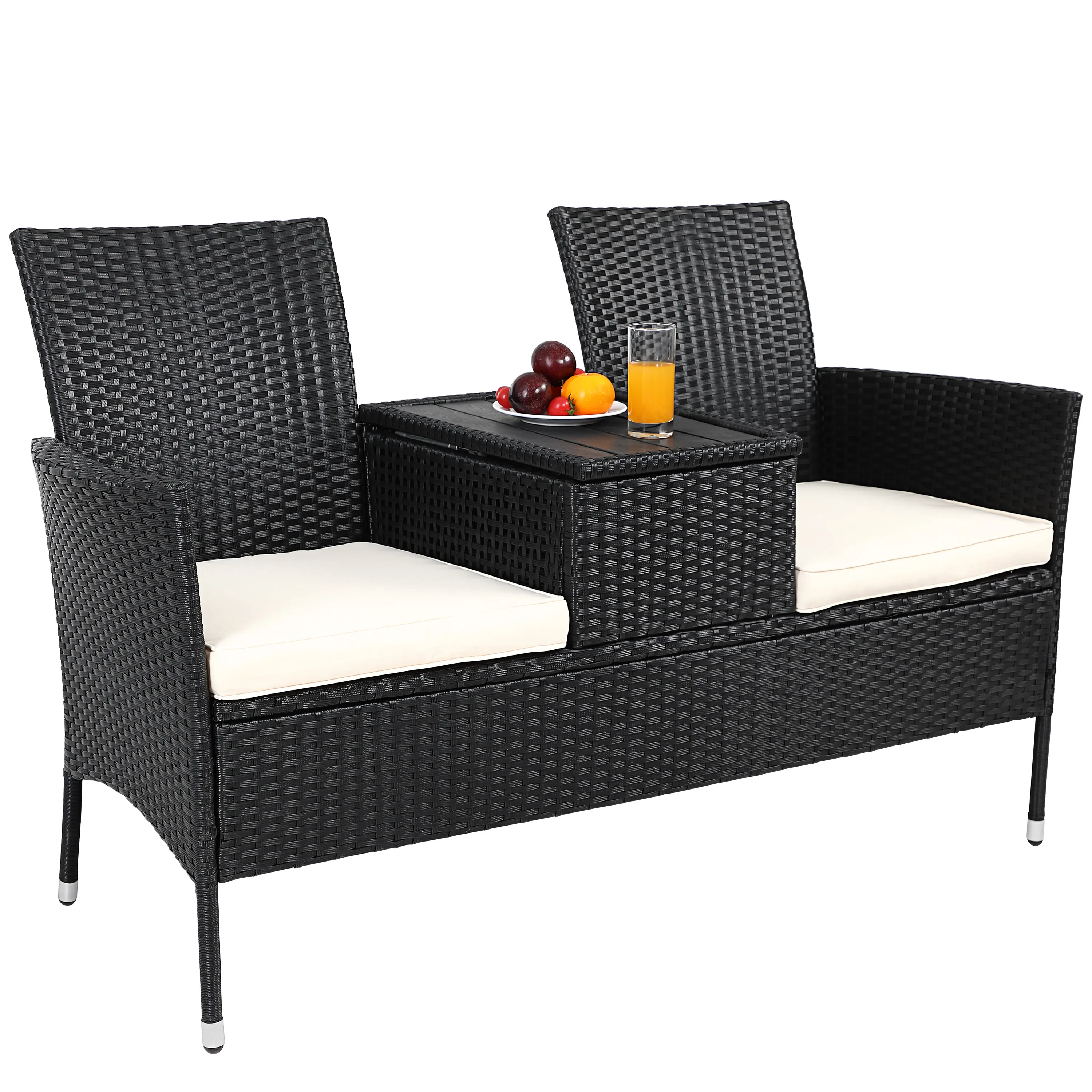 Casaria Gartenbank, Sitzbank inkl. Auflagen Polyrattan günstig online kaufen