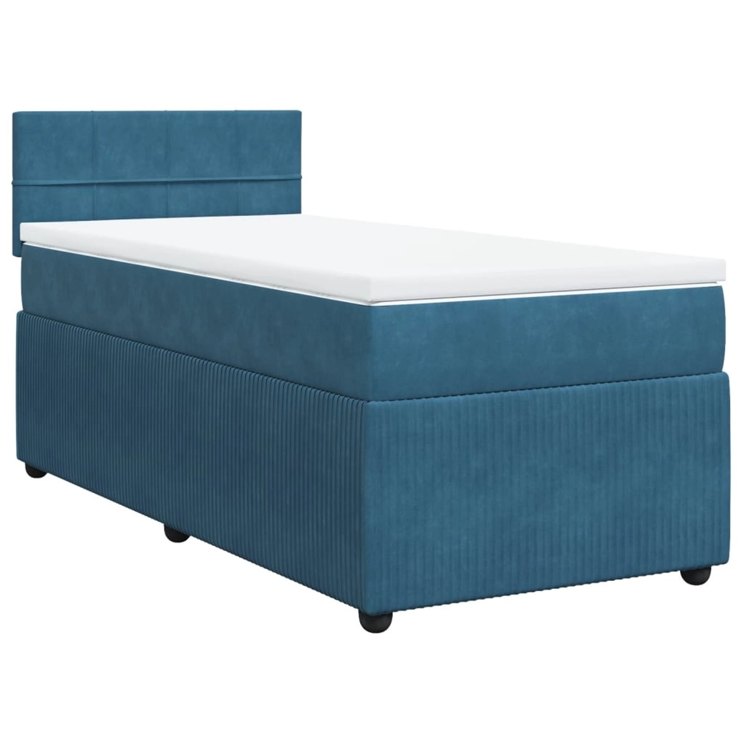 vidaXL Boxspringbett, Boxspringbett mit Matratze Blau 80x200 cm Samt günstig online kaufen