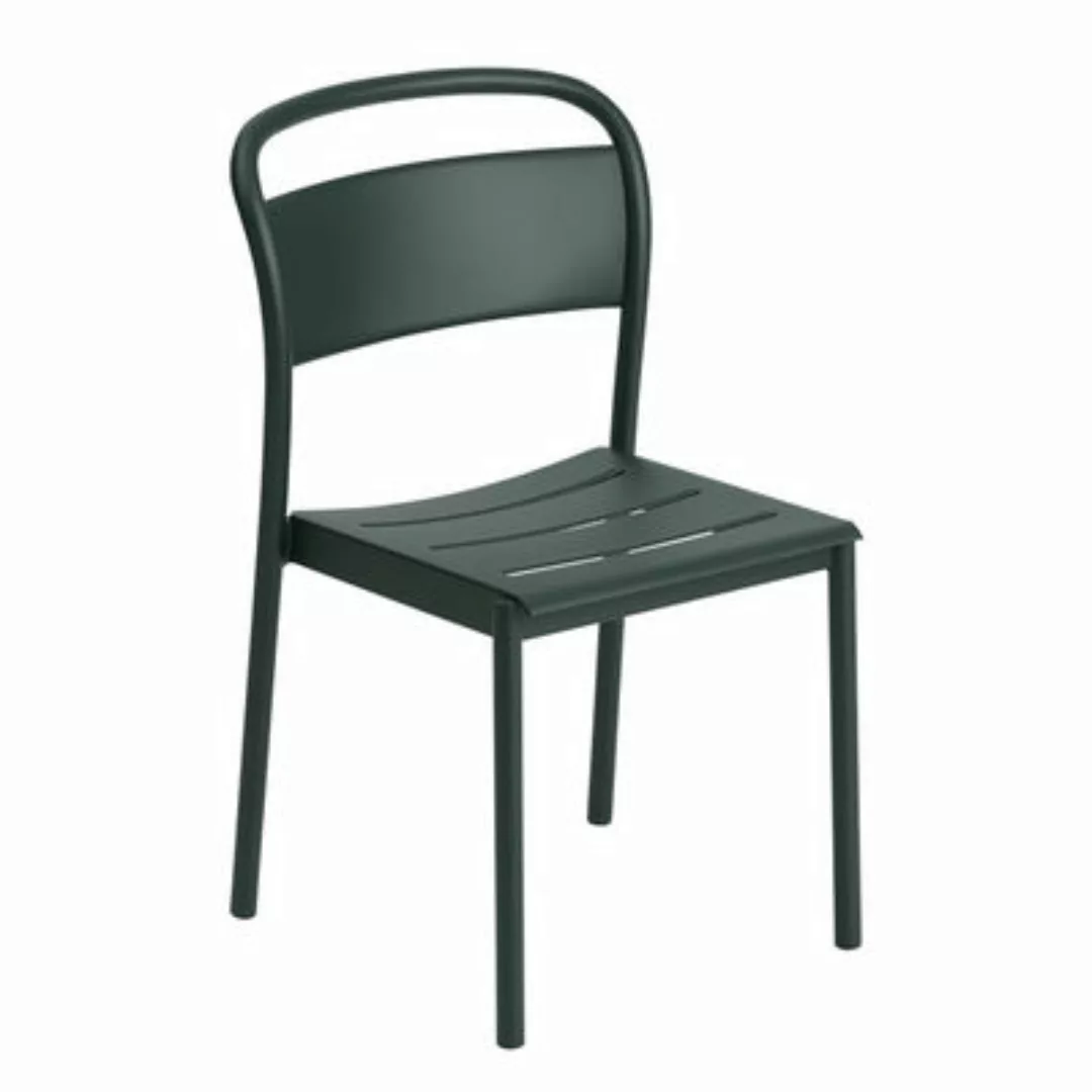 Stapelbarer Stuhl Linear metall grün / Stahl - Muuto - Grün günstig online kaufen