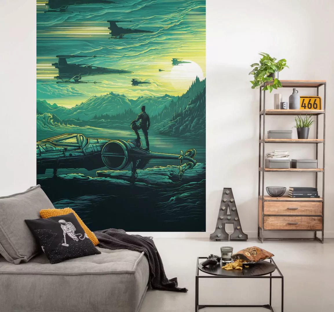 Disney Fototapete Star Wars X-Wing Grün 200 x 280 cm 612083 günstig online kaufen