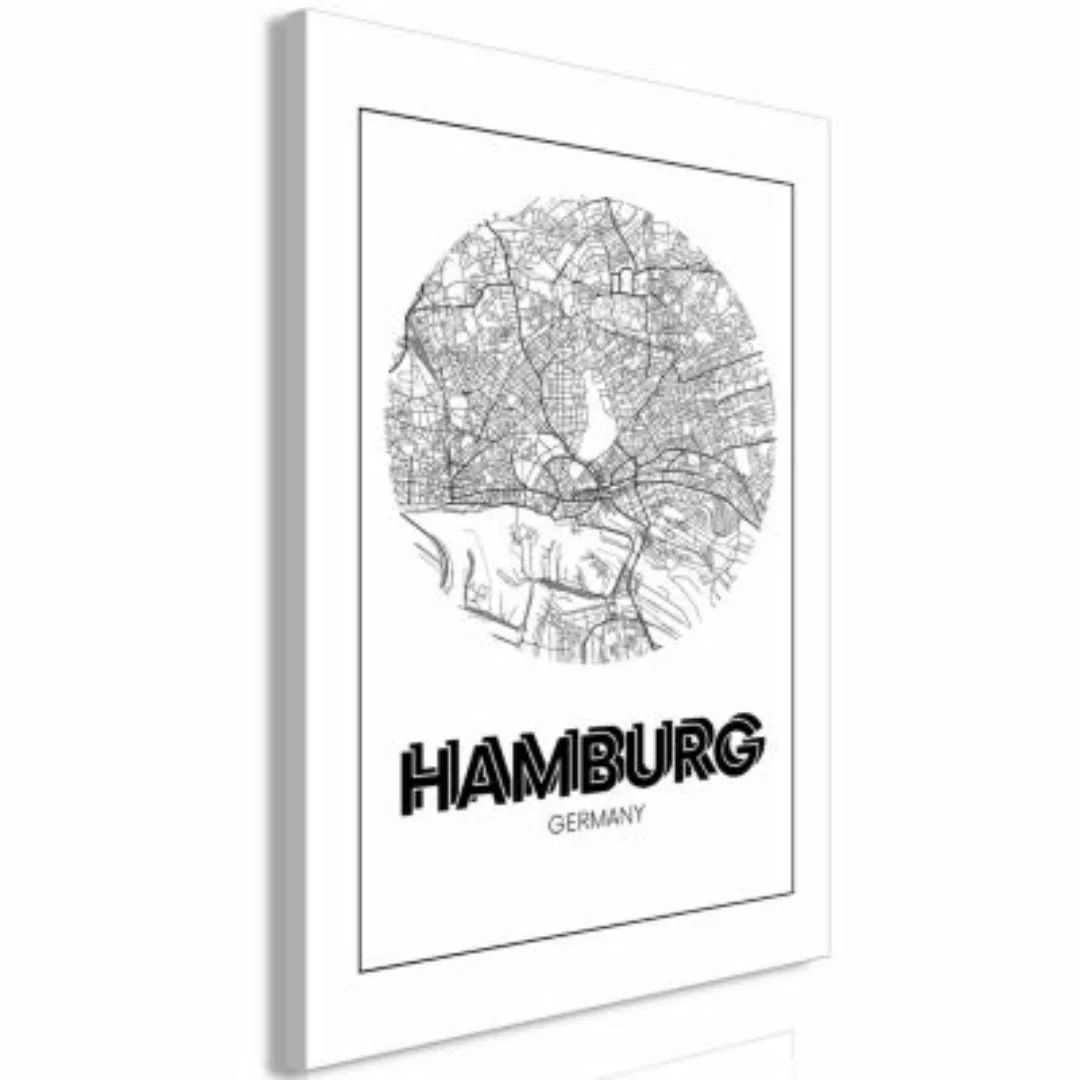 artgeist Wandbild Retro Hamburg (1 Part) Vertical schwarz/weiß Gr. 40 x 60 günstig online kaufen