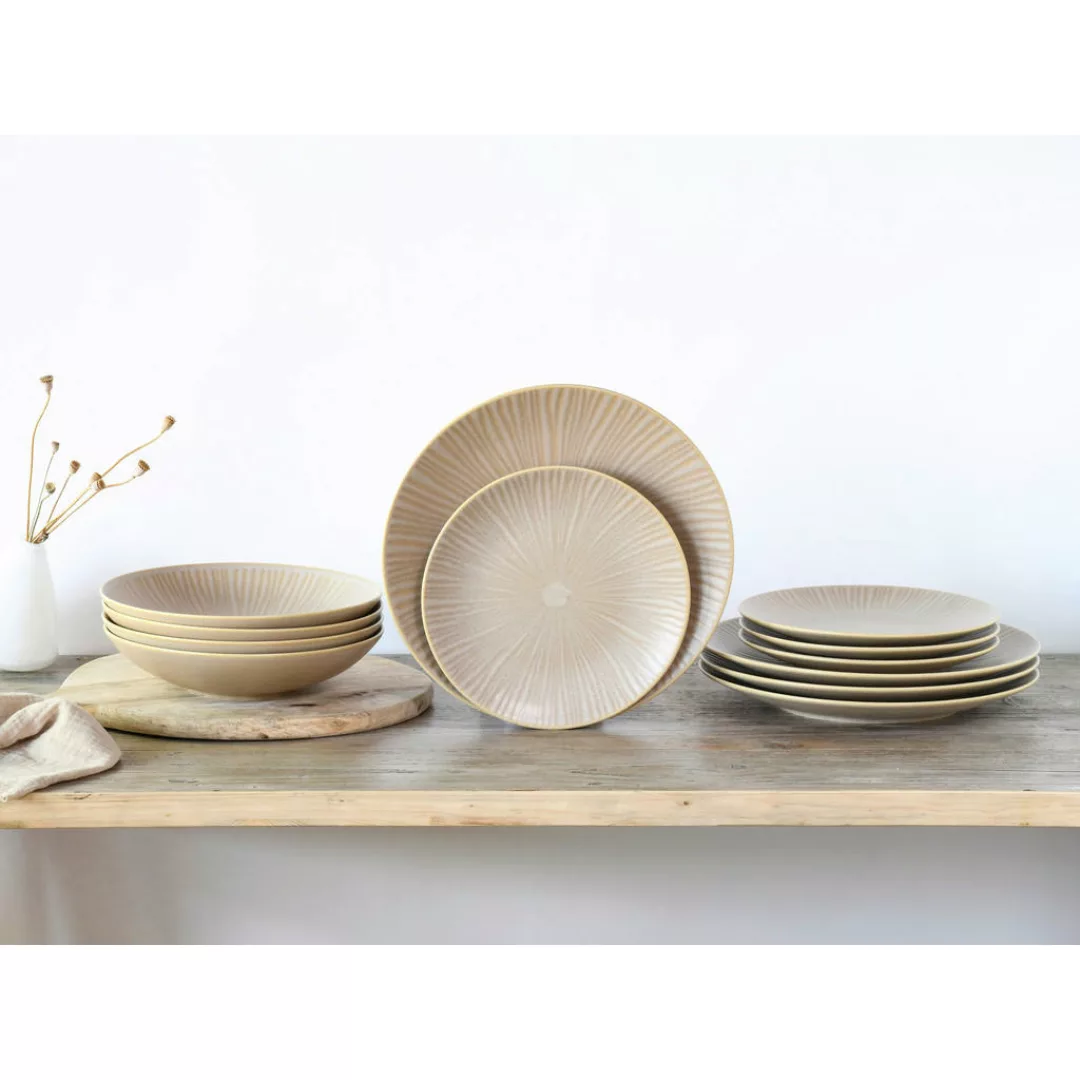 CreaTable Tafelservice Vesuvio Sand sandbeige Steinzeug günstig online kaufen