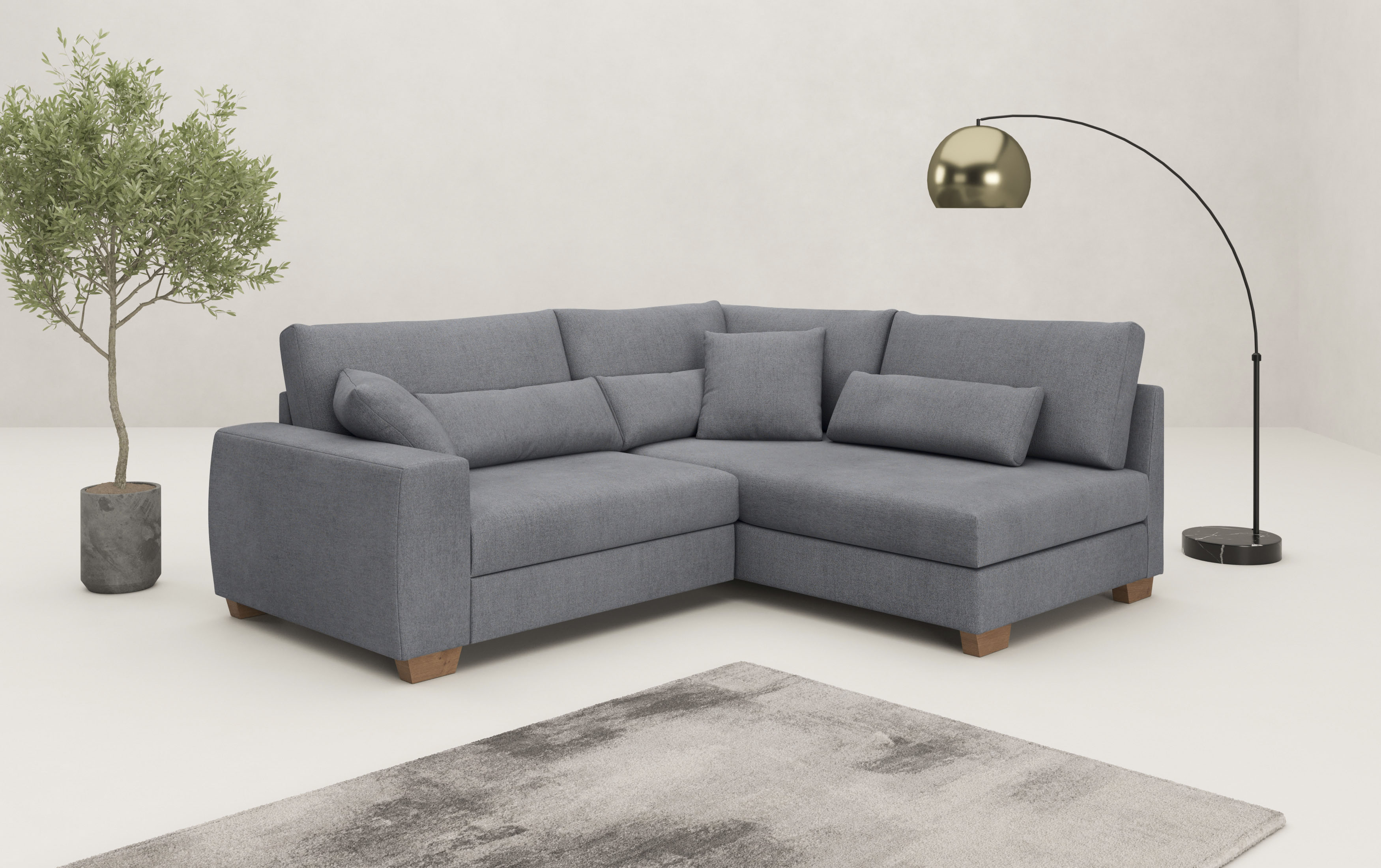 Mr. Couch Ecksofa "Helena L-Form", Mit Federkern, wahlweise mit Bettfunktio günstig online kaufen