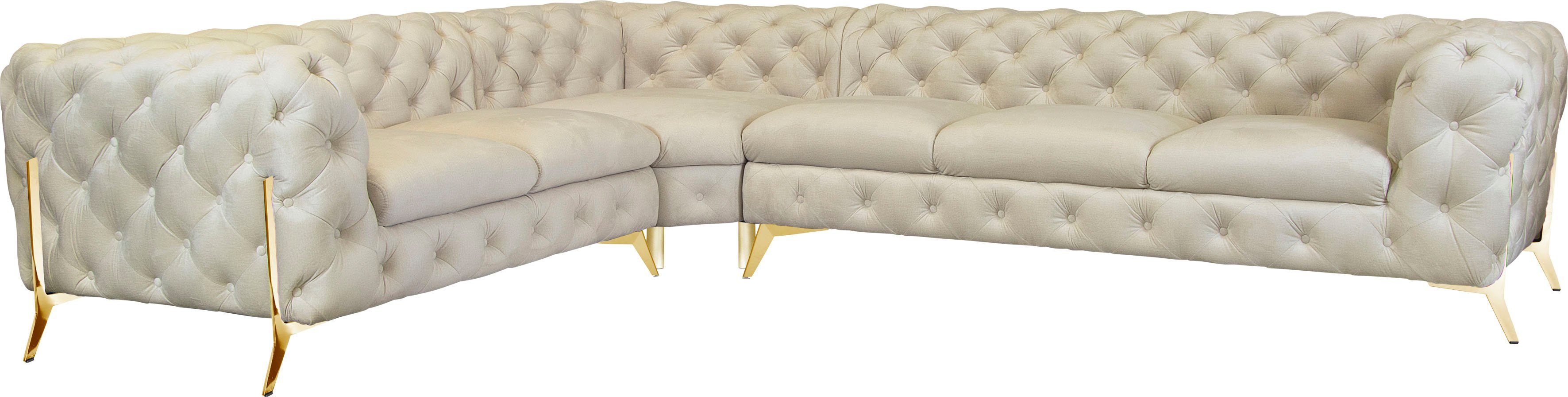 Leonique Chesterfield-Sofa "Amaury L-Form", großes Ecksofa, Chesterfield-Op günstig online kaufen