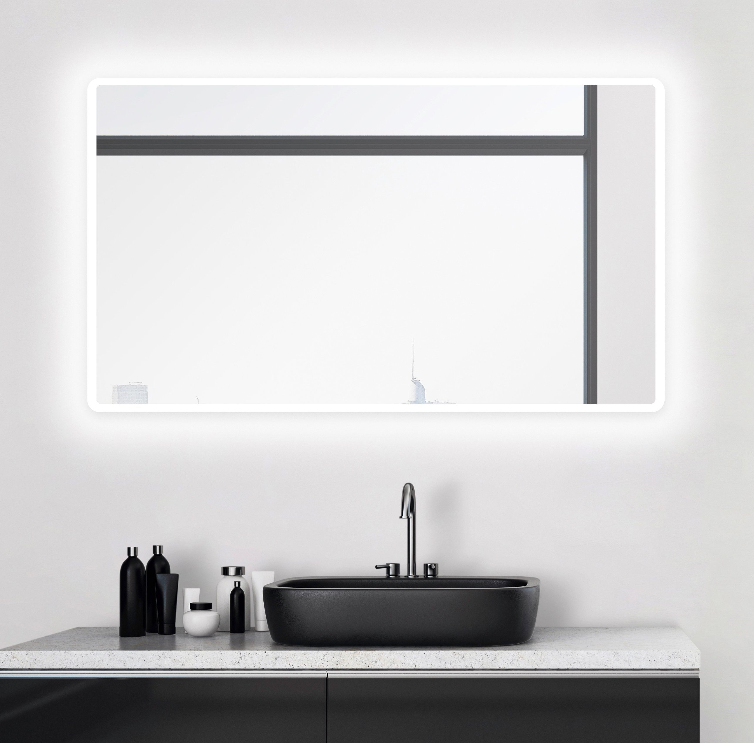 DSK Design LED-Lichtspiegel Silver Rio 120 cm x 70 cm günstig online kaufen