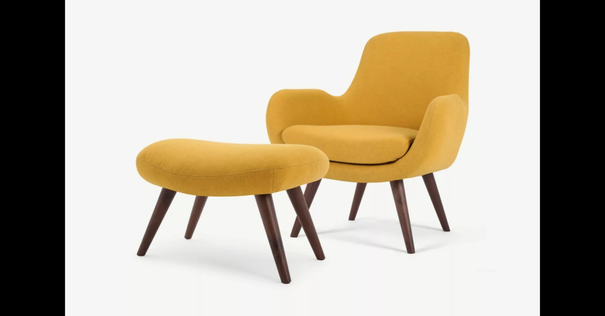 Moby Sessel mit Hocker, Dottergelb - MADE.com günstig online kaufen