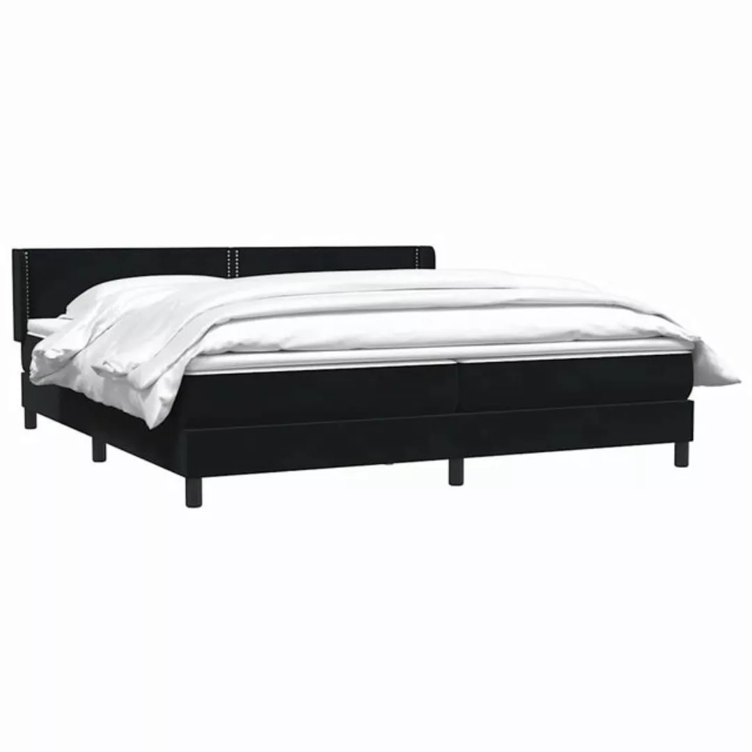 vidaXL Boxspringbett, Boxspringbett mit Matratze Dunkelgrün 100x220 cm Samt günstig online kaufen