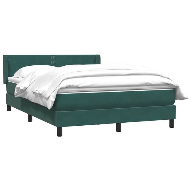 vidaXL Bett Boxspringbett mit Matratze Dunkelgrün 160x210 cm Samt günstig online kaufen