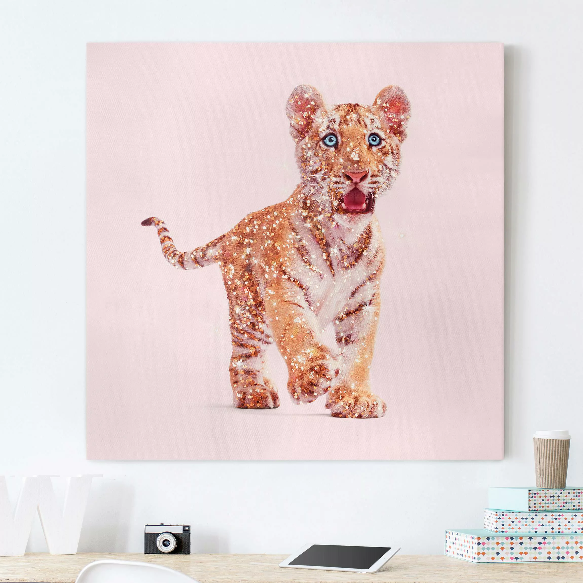 Leinwandbild Tiger mit Glitzer günstig online kaufen