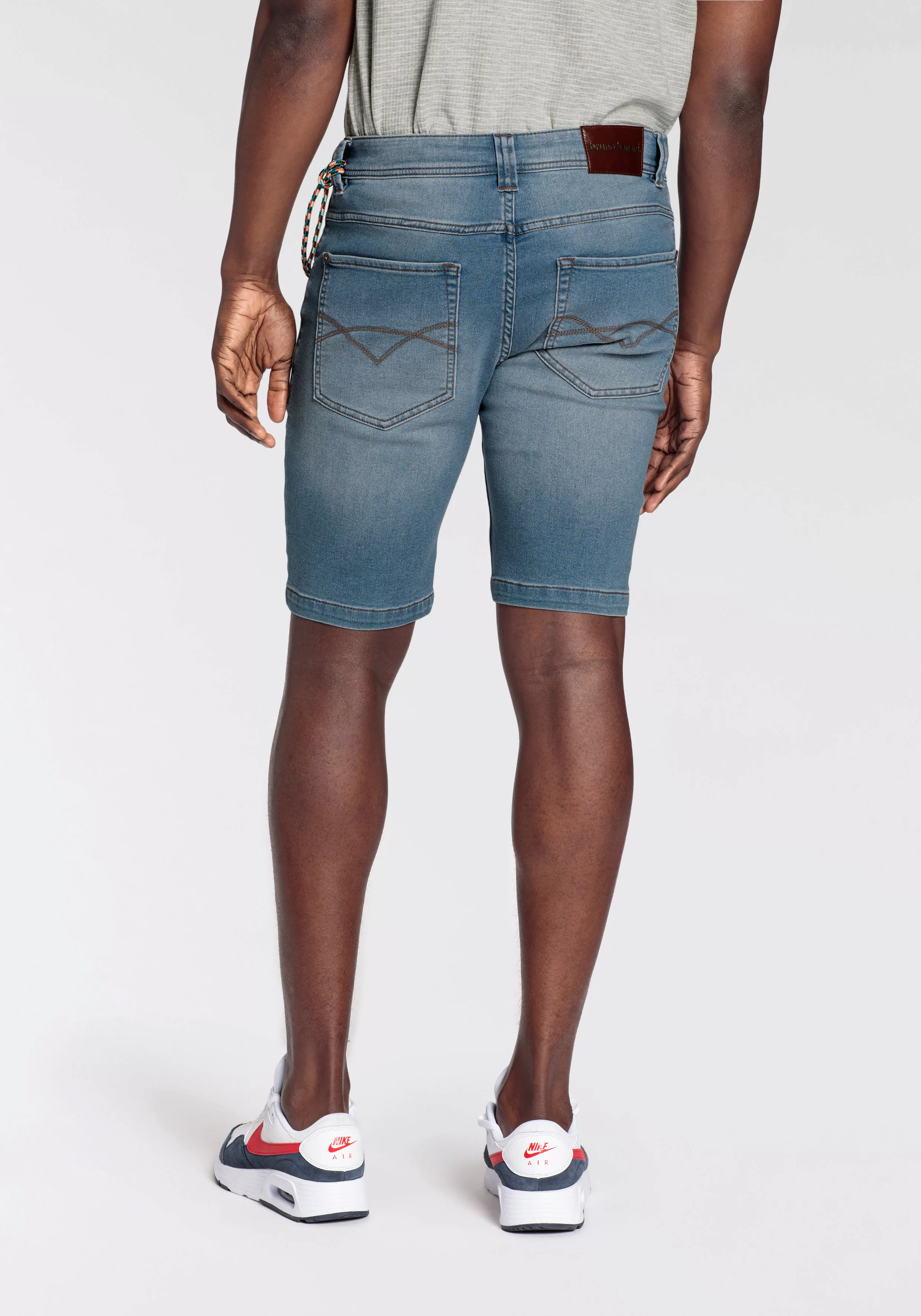 Bruno Banani Jeansshorts, (Set, 2 tlg., mit Band) günstig online kaufen