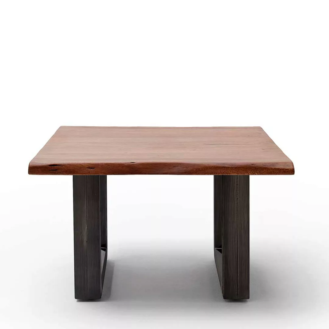 Baumkantentisch für Wohnzimmer Walnussfarben und Schwarz günstig online kaufen