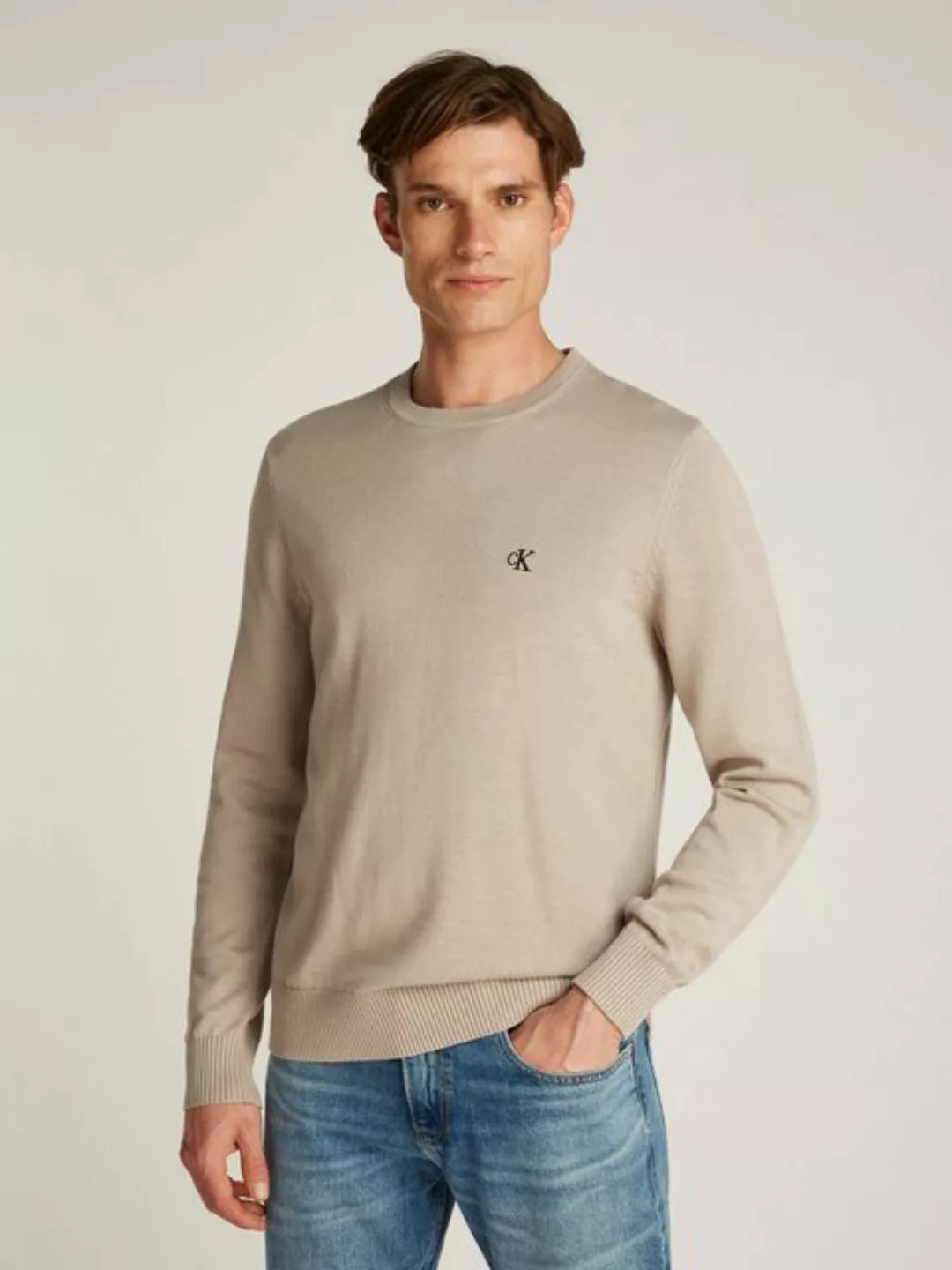 Calvin Klein Jeans Rundhalspullover MODERN CREW NECK SWEATER Logodruck, Run günstig online kaufen