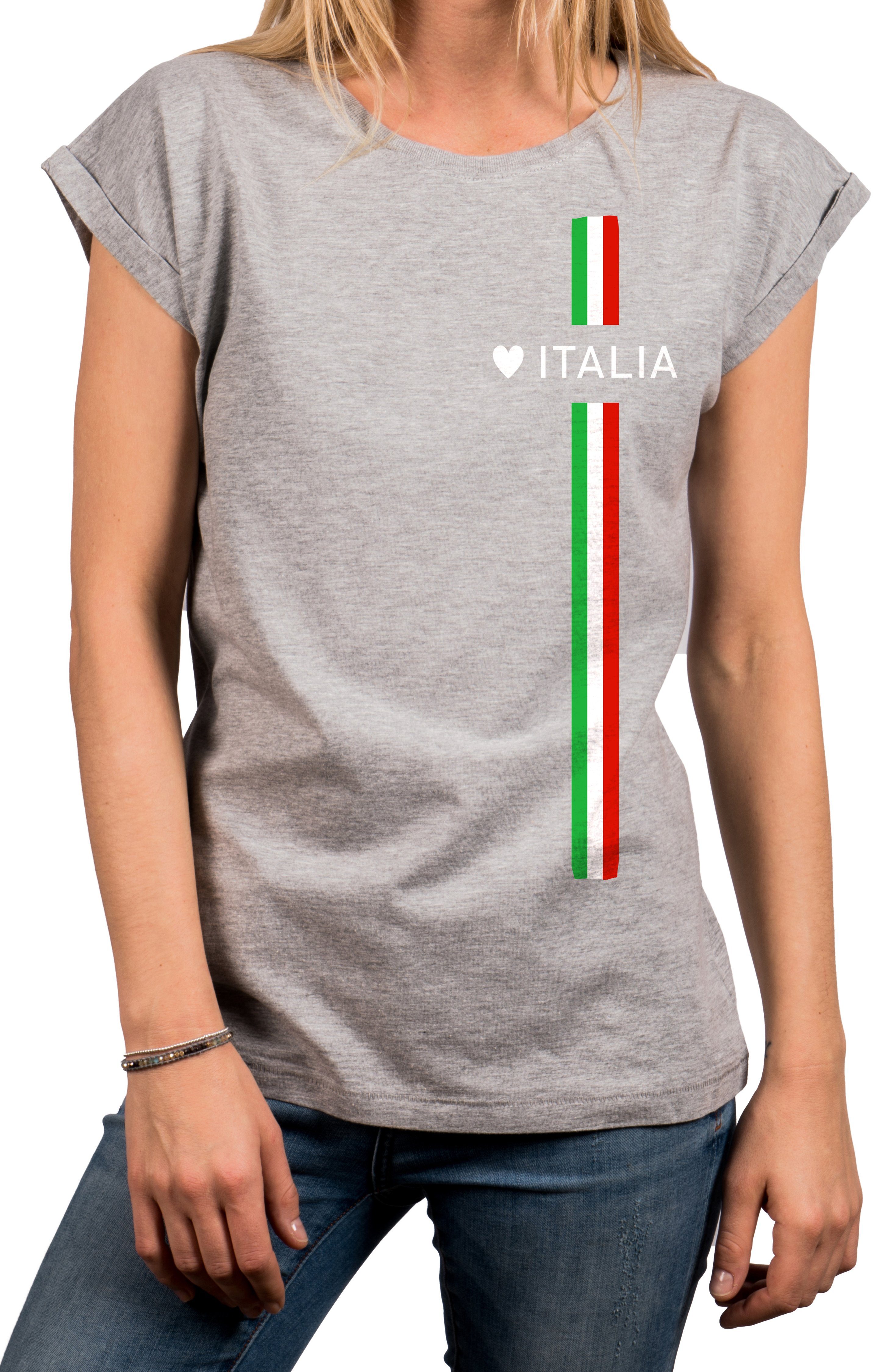 MAKAYA Print-Shirt Damen Italienische Mode Italia günstig online kaufen